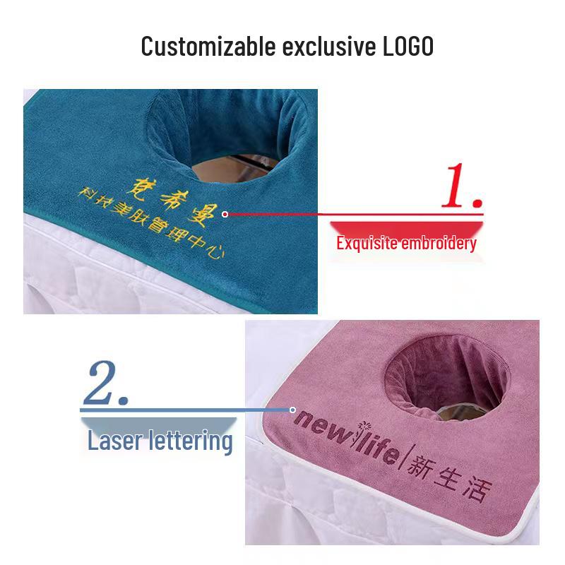 Soft Absorbent Beauty Salon Bed Head Hole Face Towel with Customizable Logo