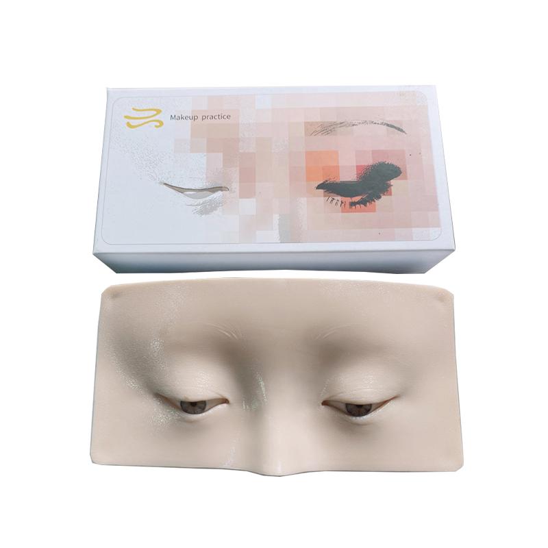 Makeup Practice Face Silicone Skin Bionic Model Makeup Practice Board Eyeshadow Eyebrow and Eyeliner Template