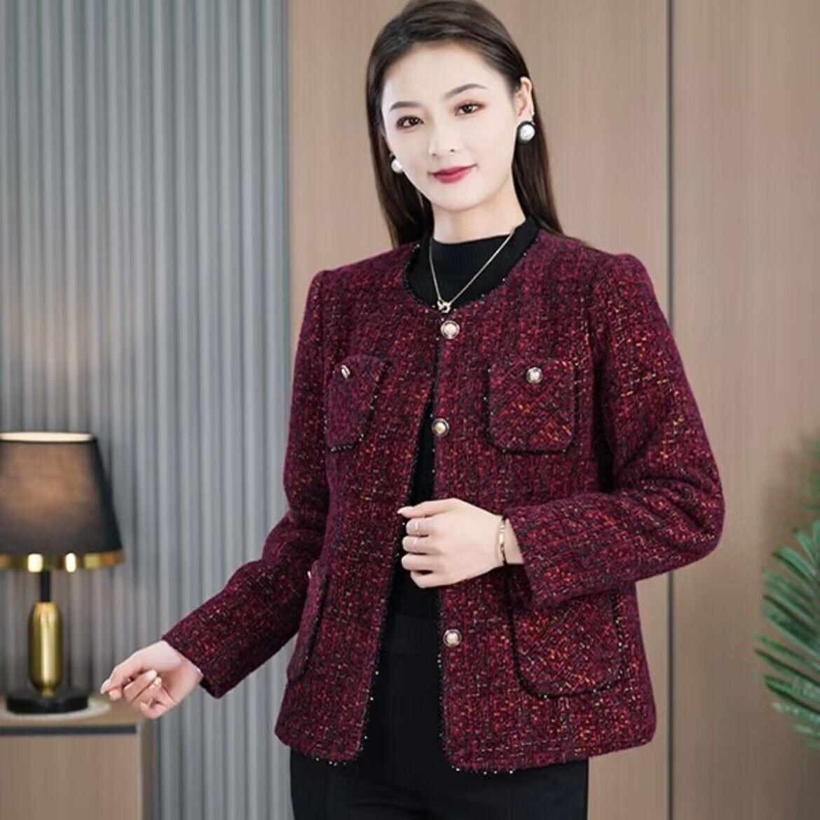 

2026 Women s Chic High-End Fragrance Style Jacket: Elegant, Versatile, Slimming Short Top for Spring/Autumn XL (For 85-105 lbs) червоний