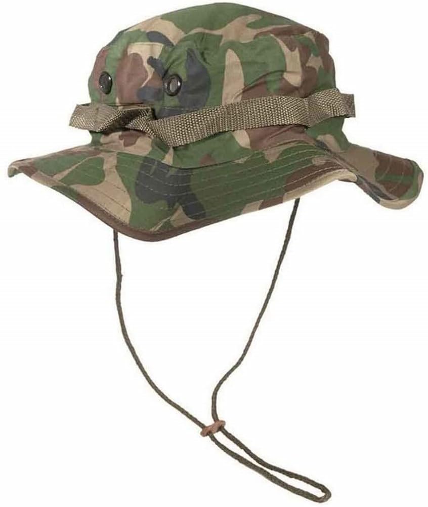 Mil-Tec Boonie Hat, US Military Style, 100% Cotton, Woodland Camo - L