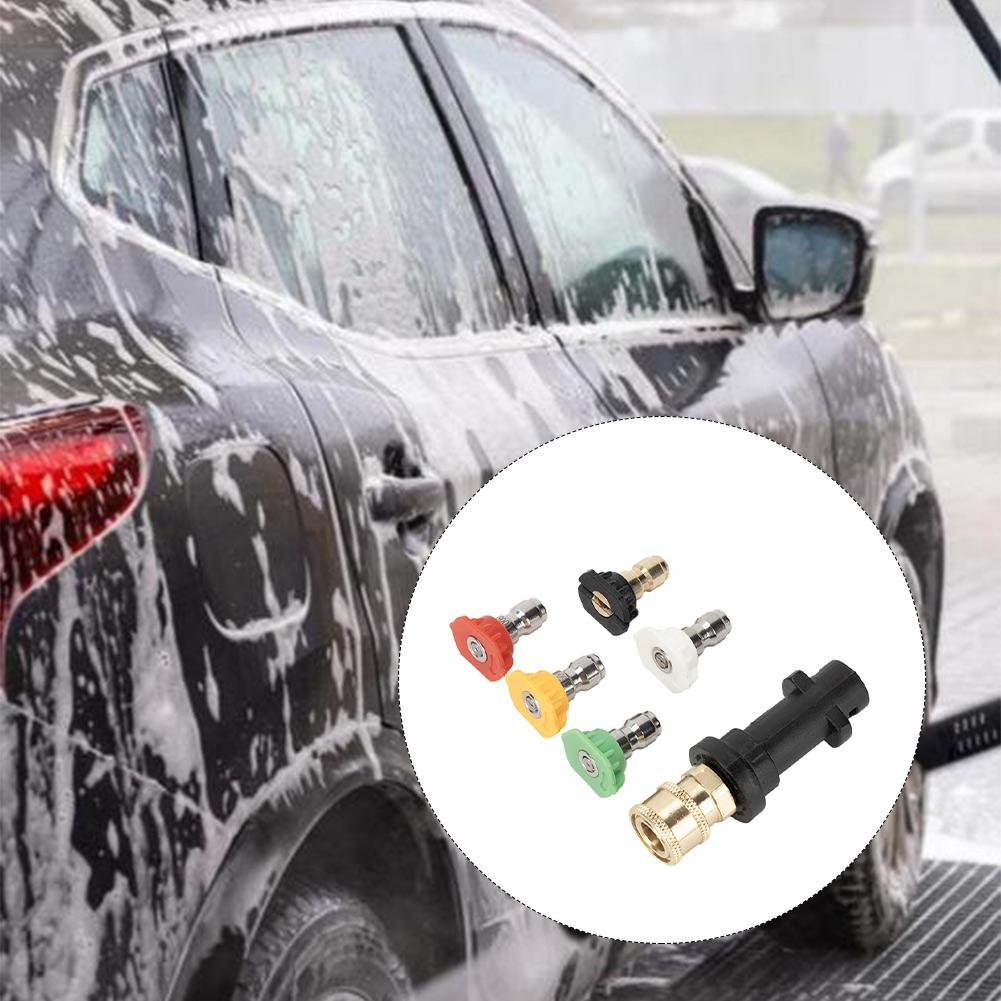 1/4 Quick Connect Pressure Washer Adapter Nozzle Tips Set Compatible With Karcher- K2 K3 K4 K5 K6 K7- High Pressure Cleaner Tool
