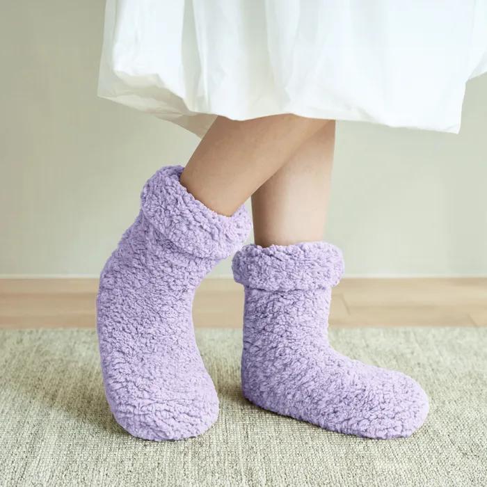 [Set of 3] Sheepskin Boot Socks, Sleep Socks, Non-compression Microfiber Leg Warmers, Gift for Maternity Care Centers
