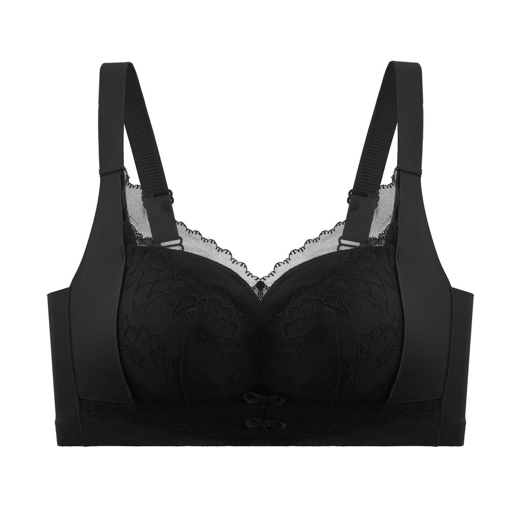 Sans baleine latérale, sans armature, sans magnétisme, petite poitrine, rassemblement et mise en valeur, grand effet push-up, soutien-gorge à fermeture avant, sous-vêtement doux en fibre de bambou vert feuille