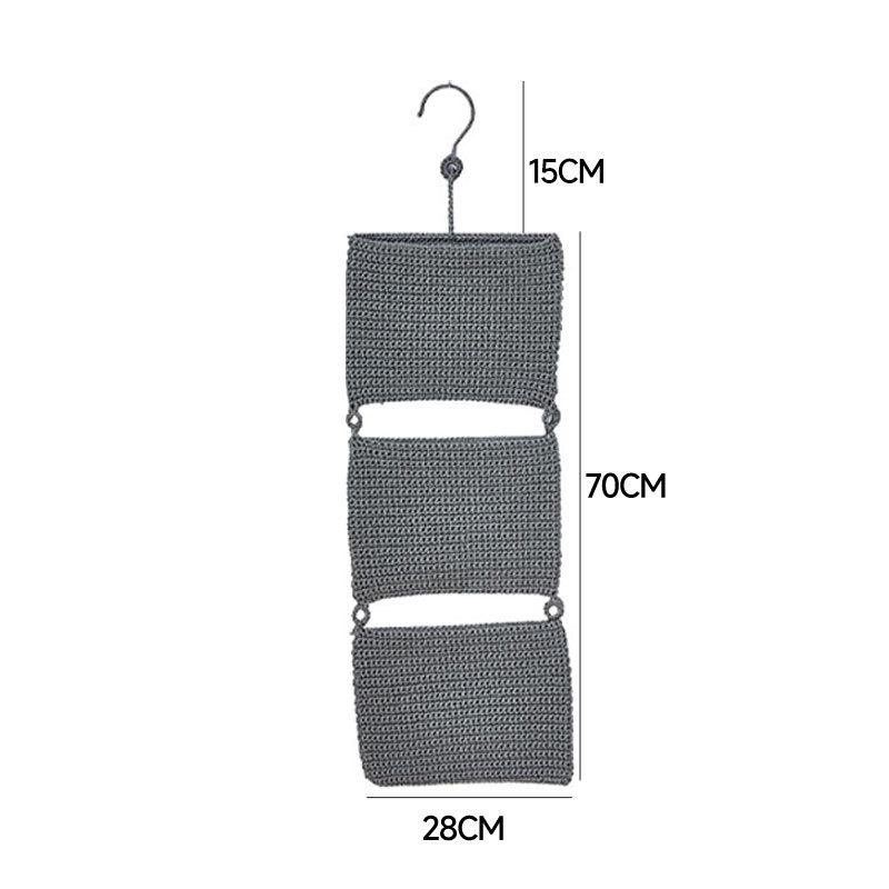 

Home Wall Hanging Storage Basket Wall Mount Organizer Decorative Hanging Basket for Magazines Sundries Household Storage 28x70cm серый
