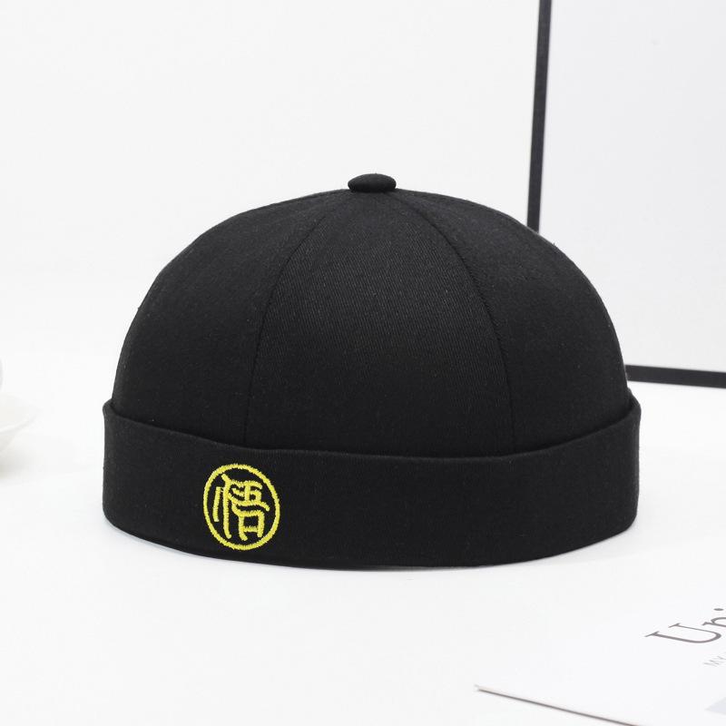 Neue Beanie Melonenmütze Hip-Hop-Stil Street-Trend Vermieterhut Herren Vierjahreszeiten Vielseitig Retro Bestickt Tang-Hut