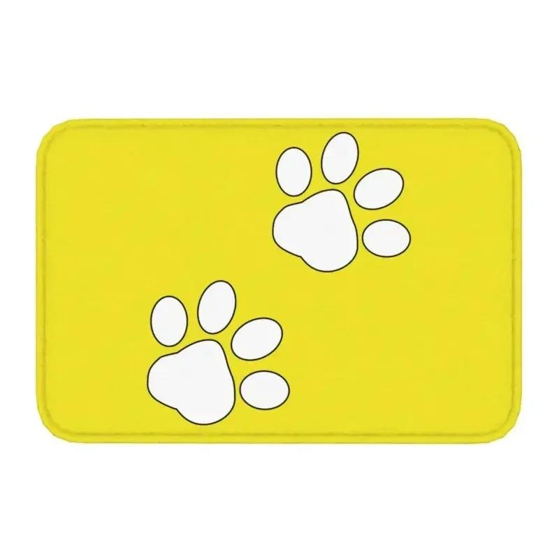 Colorful Dog Paw Pattern Welcome Entrance Door Mat Non Slip Rugs for Bedroom Decor Home Living Room Decoration Kitchen Floor Mat