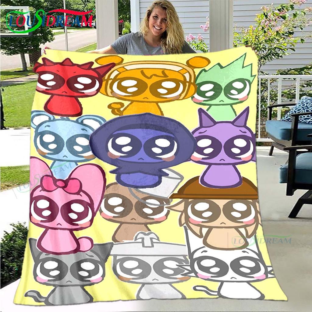 Fashion S-Sprunki Incredibox Game Four Seasons Blanket Sofa Cover Travel Bed Plush Blanket Travel Office Break Blanket Gift