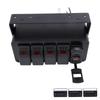 DC 12-24V 4 Gang Rocker Switch Panel with PD Type C QC3.0 USB Charger Waterproof Universal Fit for Car Truck Boat RV UTV ATV