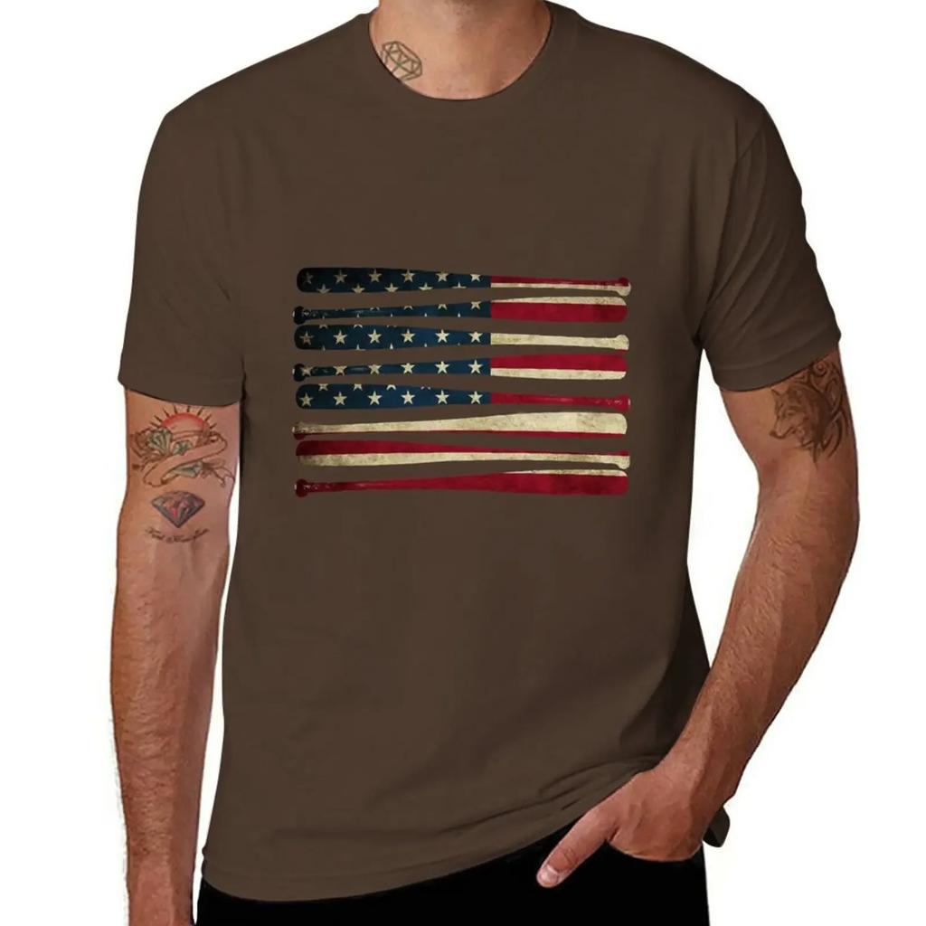 America baseball flag T-Shirt summer top quick-drying kawaii clothes mens workout shirts