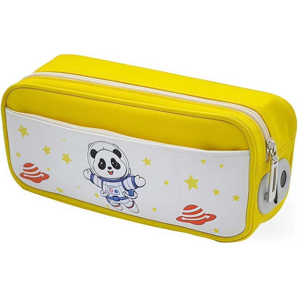Large Capacity Fingerprint Lock Makeup Bag Student Pencil case Travel Privacy Protection жёлтый