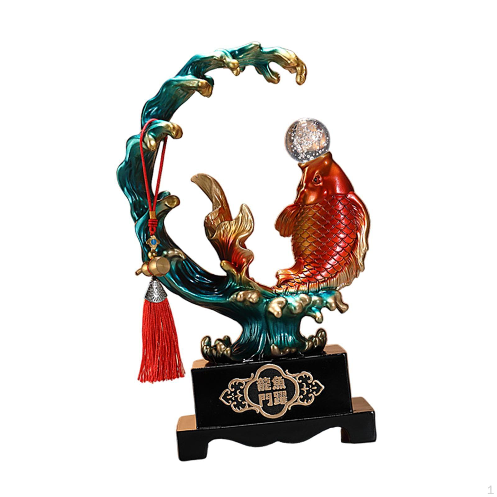 

Статуэтка карпа, скульптура из смолы для украшения стола в гостиной, подарок зелёный