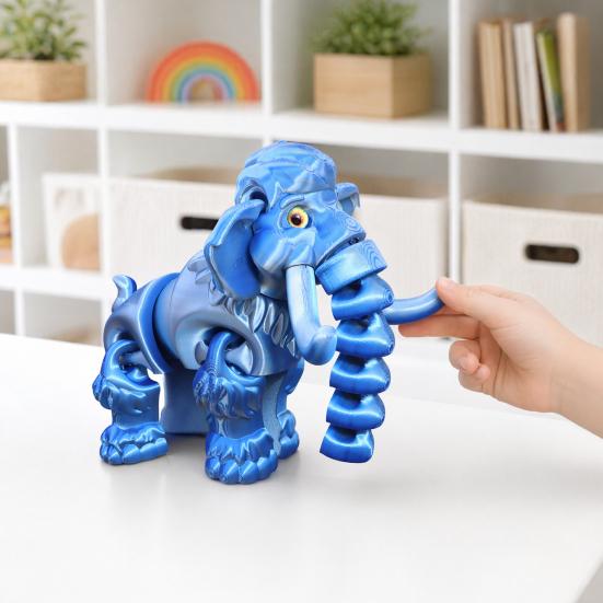 3D-gedruckte Mammutfigur, Elefanten-Ornament mit beweglichen Gelenken, Tier-Fidget-Spielzeug zur Stressbewältigung für Kinder, Dekoration für Zuhause und Büro
