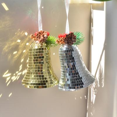 2025 New Christmas Bell Disco Ball Christmas Tree Pendant Mirror Reflective Christmas Party Ball Home Decoration Xmas