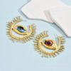 Alien Pupil Earwear Exaggerate Circular Ear Pendant Blue Eye Shape Ear Jewelry Big Hoop Earring Ornament for Women