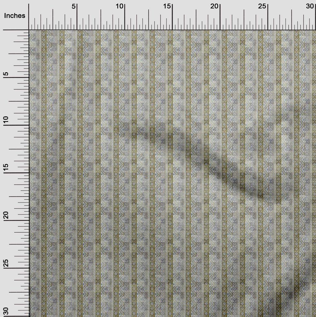 oneOone Cotton Flex Gray Fabric Asian Kilim Craft Projects Decor Fabric Printed By The Yard 40 Inch
