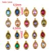 10pcs Crystal Waterdrop Charms Stainless Steel Rhinestone Oval Pendants for Necklace Earrings DIY Cloth Jewelry Making Wholesale