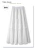 Women's High Waist Black Lace A-Line Midi Skirt - Spring/Summer 2025 Slimming Puffy Cake Swing