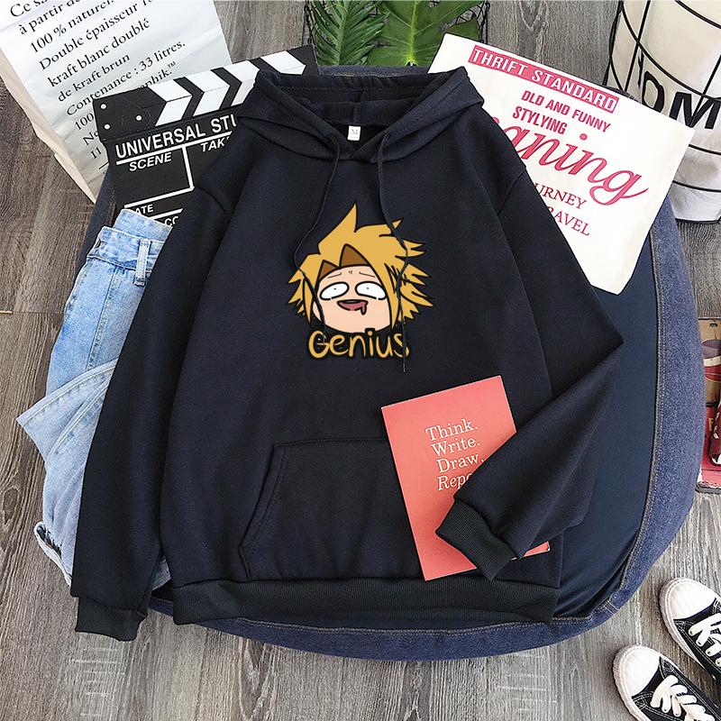 

Аниме My Hero Academia Denki Kaminari Kawaii мультфильм женские толстовки Harajuku Boku no Hero Academia мужские толстовки с длинными рукавами S чёрный
