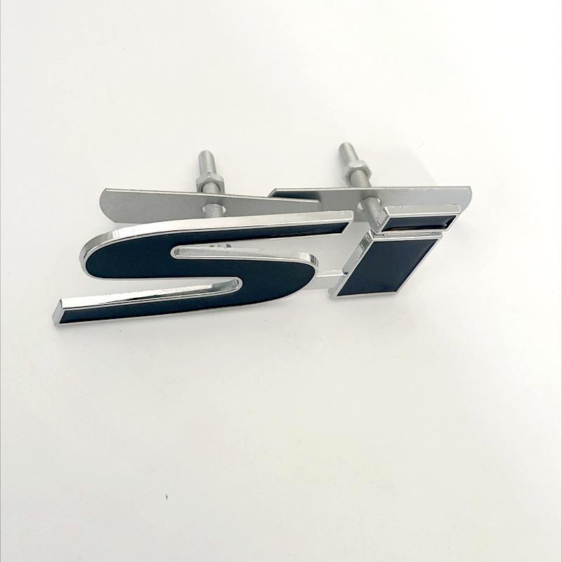 3D Metal SI Logo Rear Trunk Front Grille Auto Badge Chrome Sticker Car Emblem Badge Accessorie For Civic Accord Automobile