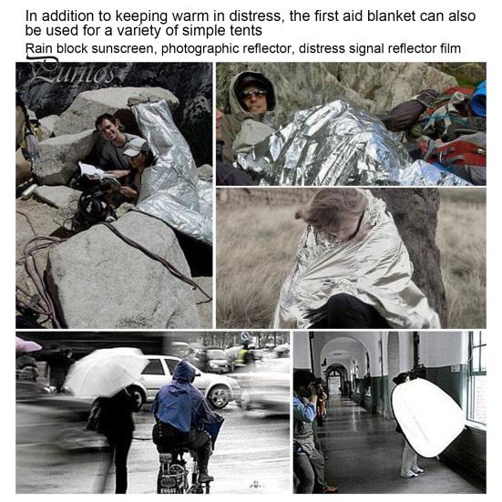 Pătură termică de urgență Pături de supraviețuire portabile, impermeabile, rezistente la vânt, rezistente la umiditate, de unică folosință, echipamente de supraviețuire reflectorizante pentru exterior