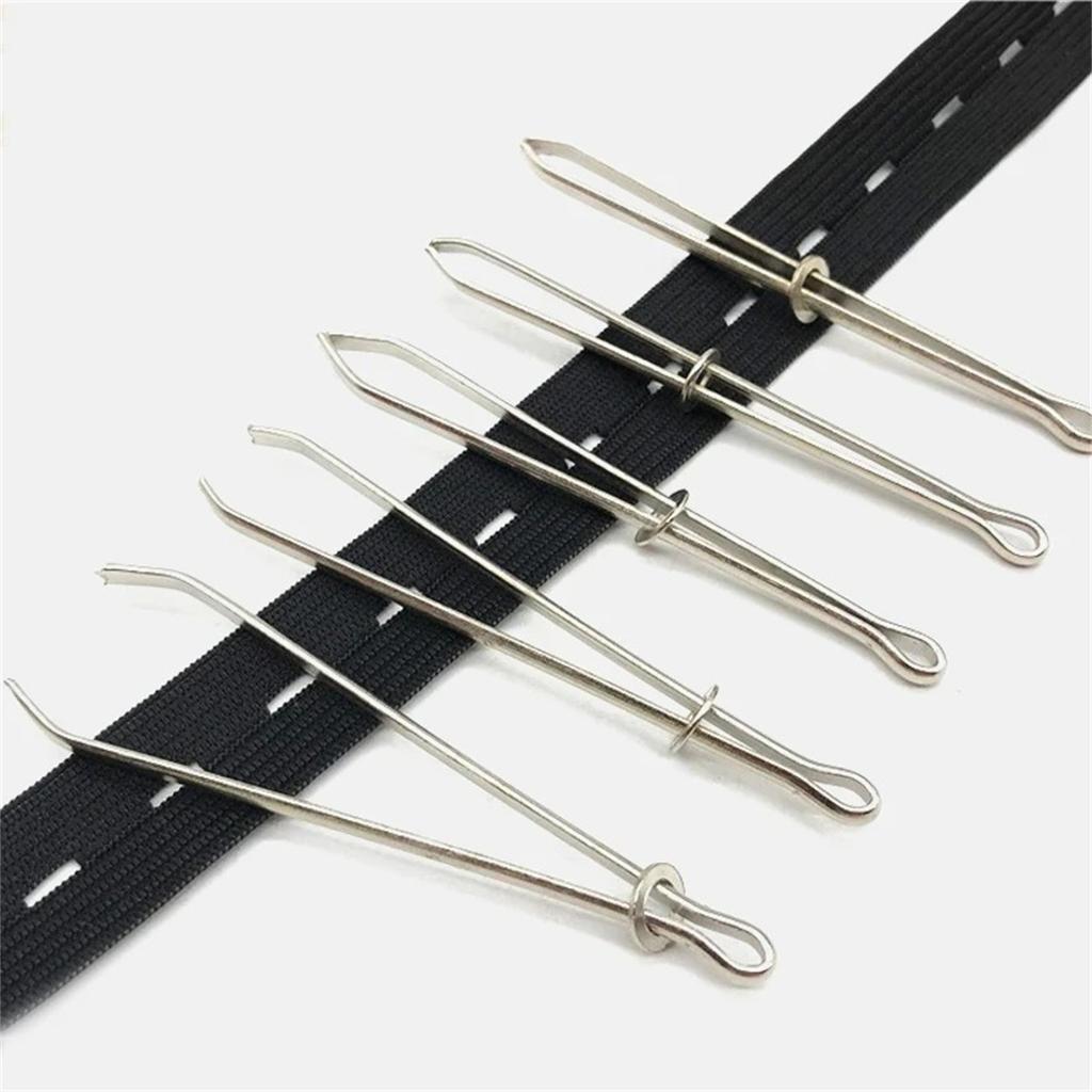 1/10Pcs Stainless Steel Garment Clips Sewing DIY Tools Elastic Band Tape Punch Cross Stitch Threader Wear Rope Elastic Clamp