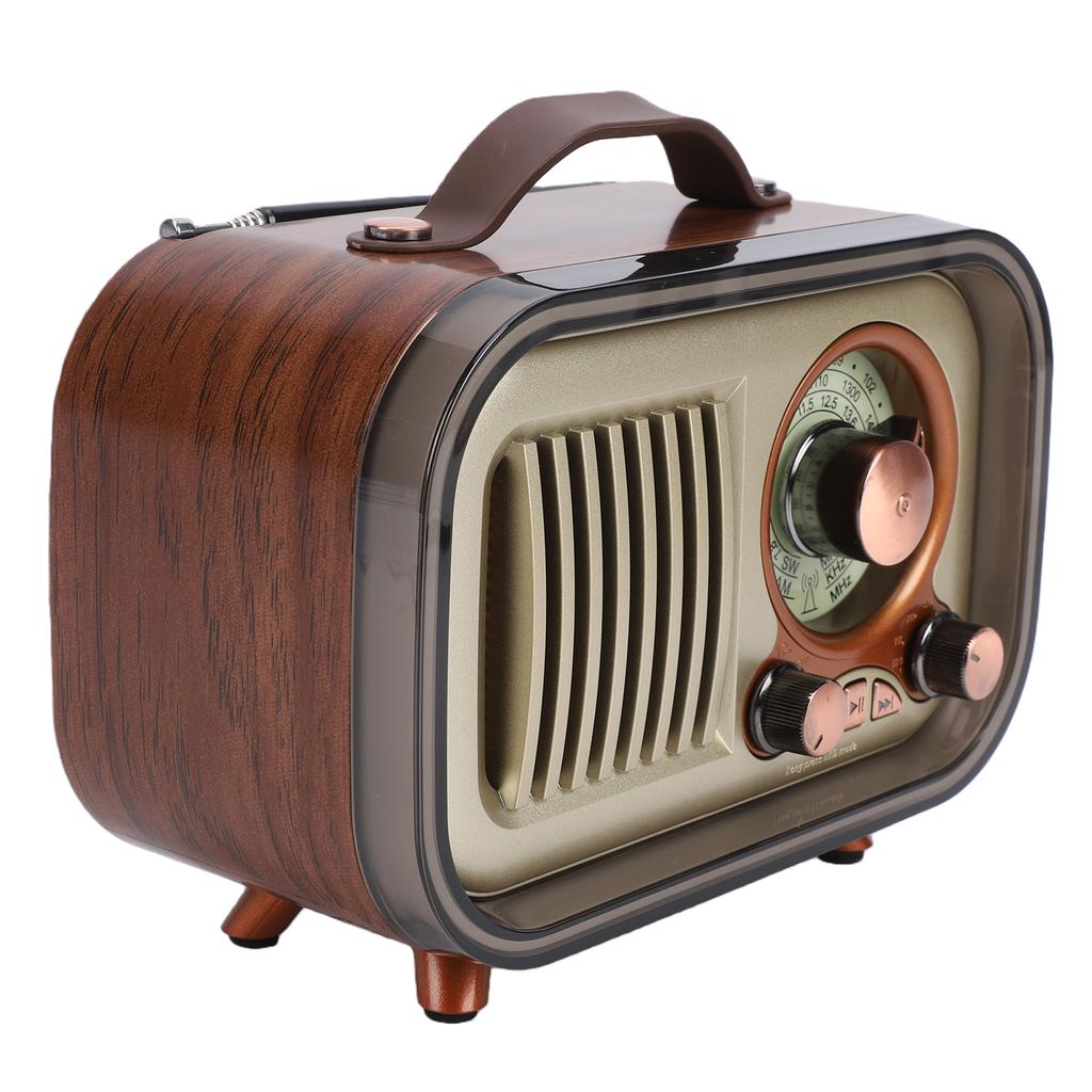 Retro Bluetooth Speaker Radio Portable AM FM SW Radio Rechargeable Wireless Speaker with Telescopic Antenna for Home