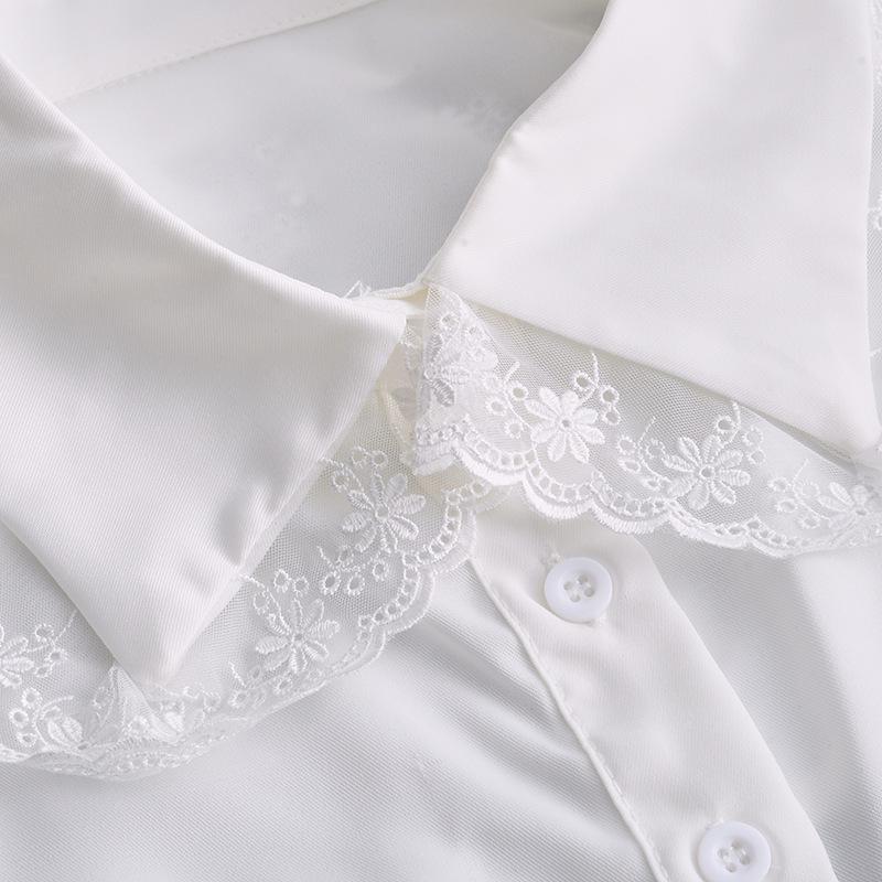 Perfect Match New Fake Collar Removable Detachable White Lace Women'S Hlaf Shirt Fake Collar Shirt Lapel Casual Versatile Shirt Collar