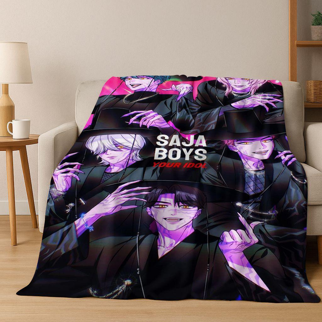 26 Stil Neue KPOP Dämonenjäger Rumi Mira Zoey Cartoon Flanell Decke, Gemütliche Weiche Überwurfdecke für Zuhause Schlafzimmer Bett Sofa Abdeckung