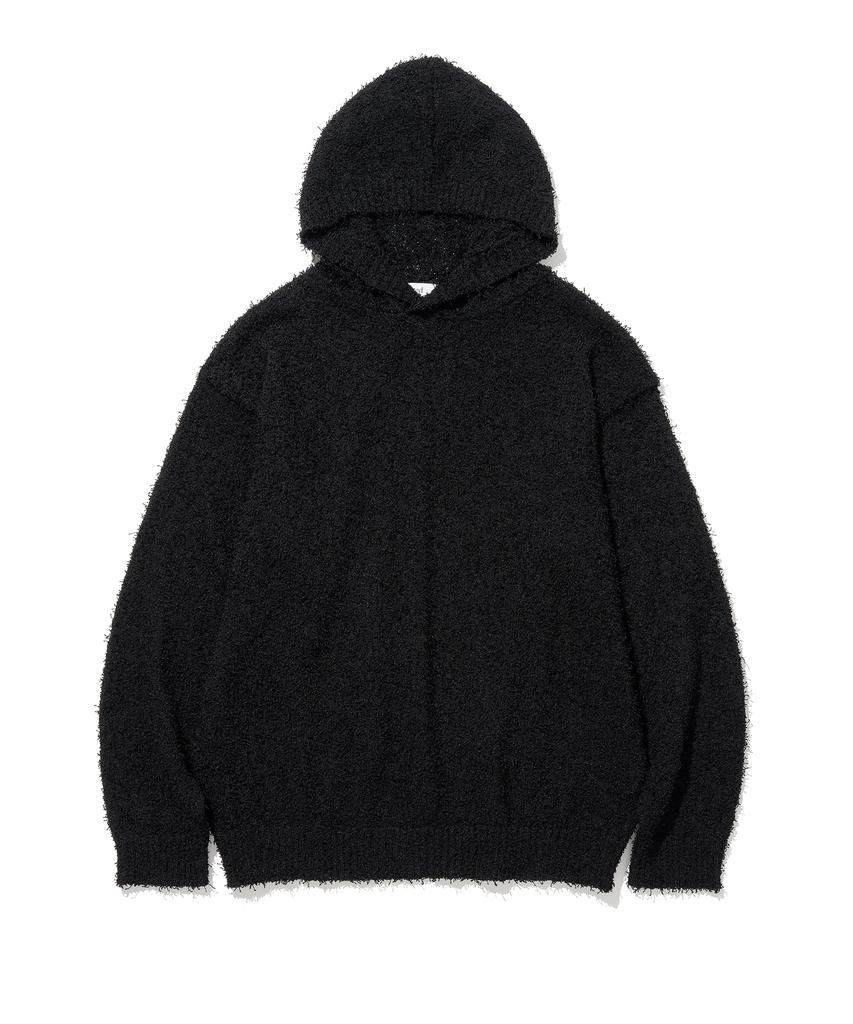 KNITTED Tail Hoodie Knit Black