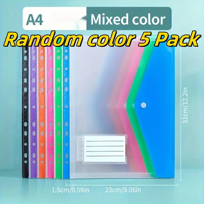 5-Pack Colorful A4 File Folders 11-Ring Binder Pockets Durable PP Organizer For School Office Home Secure Push-Button 2080₽