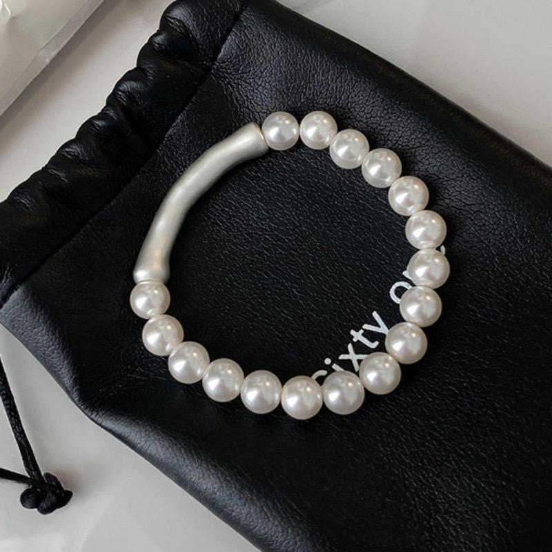 Xiaomi 100% Solid 925 Sterling Silver Pearl Bracelet for Women Men Vintage Handmade Geometric Bamboo Bracelets Birthday