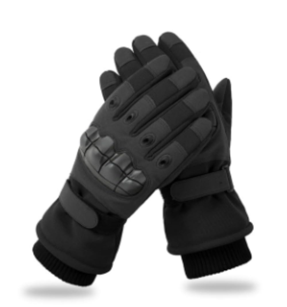 

DYElite Motorcycle Gloves, Winter, Thermal Gloves, Shockproof, Repellent, Smartphone Compatible, Windproof, Autumn and X-Large чорний