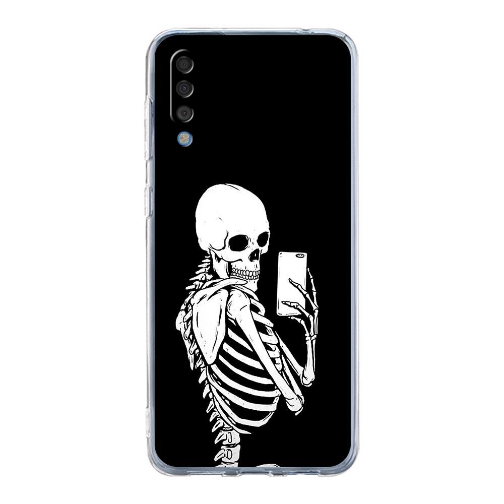 Phone Case For Samsung A14 5G A12 A22 A32 A34 A42 A52 A54 A50 A70 A72 A40 A20E A10S A20S A02S A04S Clear Cover Funny Skeleton
