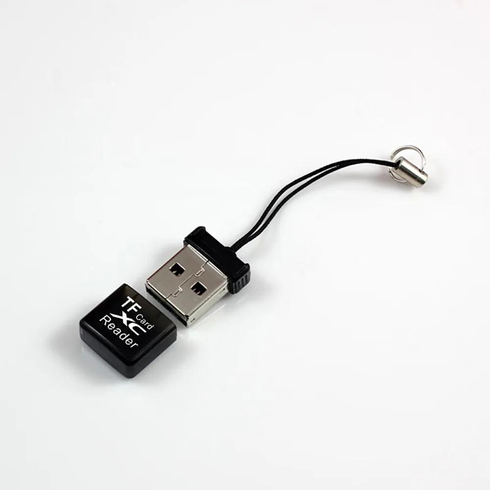 Мини-USB кардридер для карт TF USB 2.0 Кардридер для карт памяти мобильного телефона Высокоскоростной кардридер USB-адаптер для флеш-накопителей для аксессуаров ноутбука чёрный