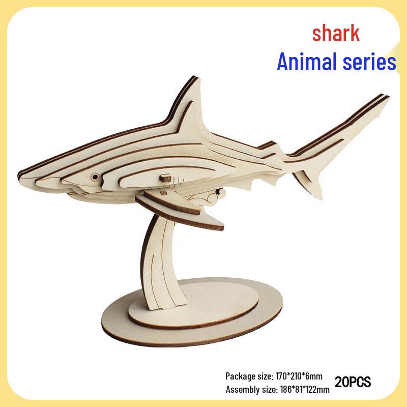 

3D Деревянный Пазл Мир Океана Модель Животного для Детей - Набор для Сборки Ручной Работы