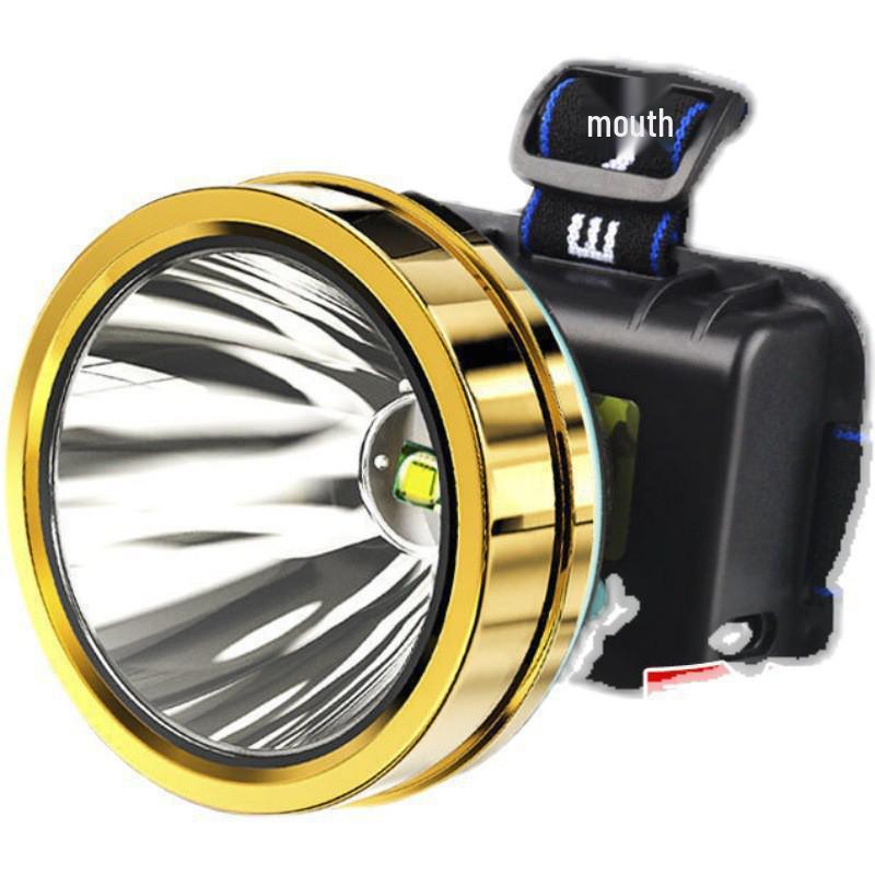 Rechargeable Xenon Headlamp: Super Bright, Long-Range Flashlight for Night Fishing, Mining, Outdoor Adventures.