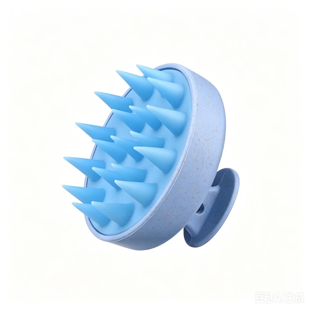 Soft Silicone Scalp Massager Shampoo Brush Wheat Straw Handle Hair Washing Comb Anti Dandruff Head Massage Brush For Home Travel