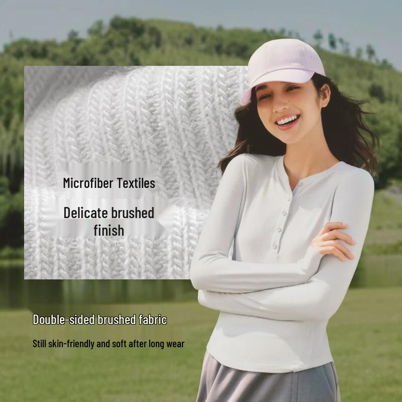 Beneunder Women's Slim-Fit Thermal Henley Base Layer