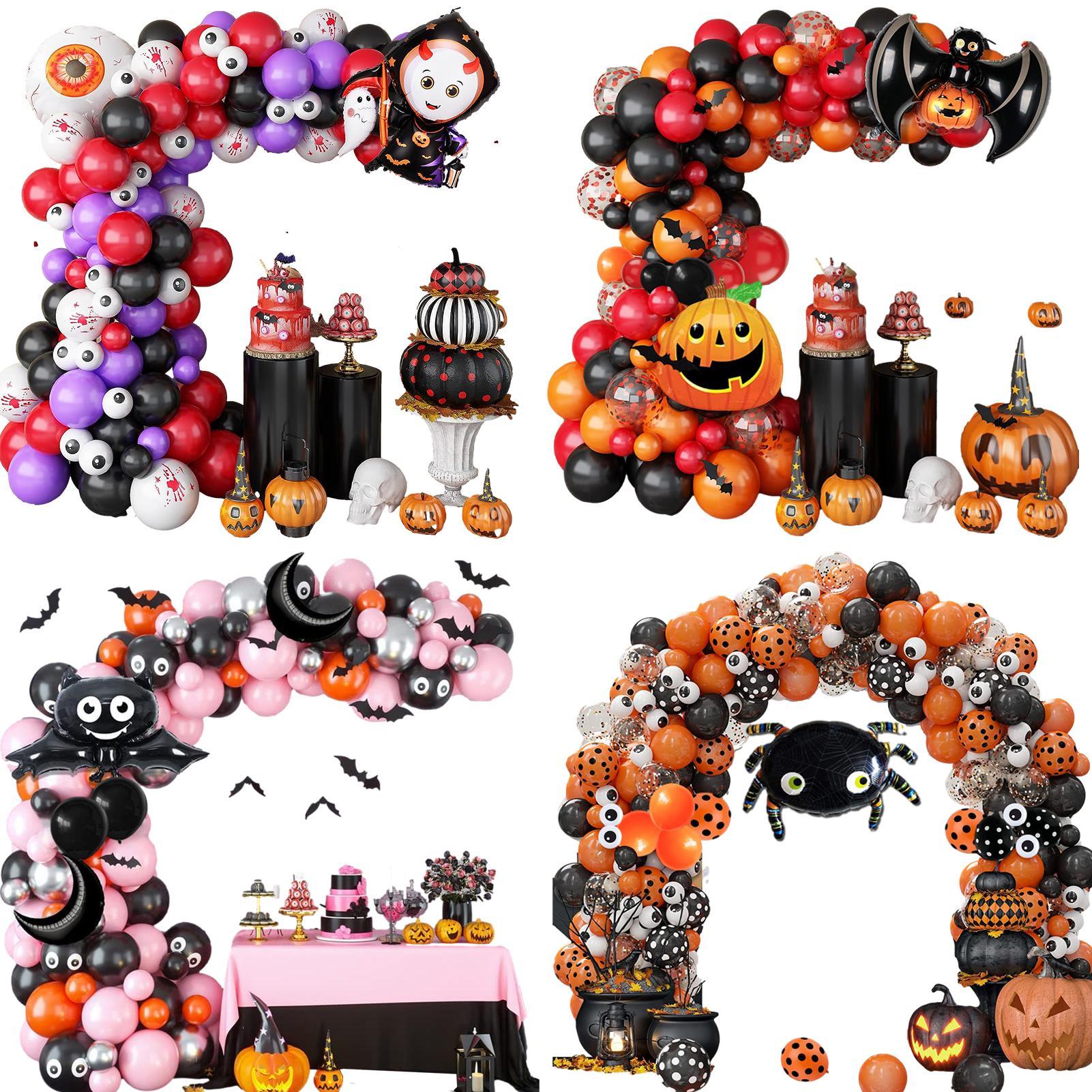 

Комплект арки из воздушных шаров на Хэллоуин, украшения для вечеринок, принадлежности для вечеринок на Хэллоуин своими руками для декора домашнего двора