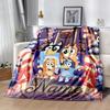 Bluey Family Adventure Customize Text Blanket Cozy Personalized Blanket Durable Comfort Perfect for Couch Home Decor Nap Picnics