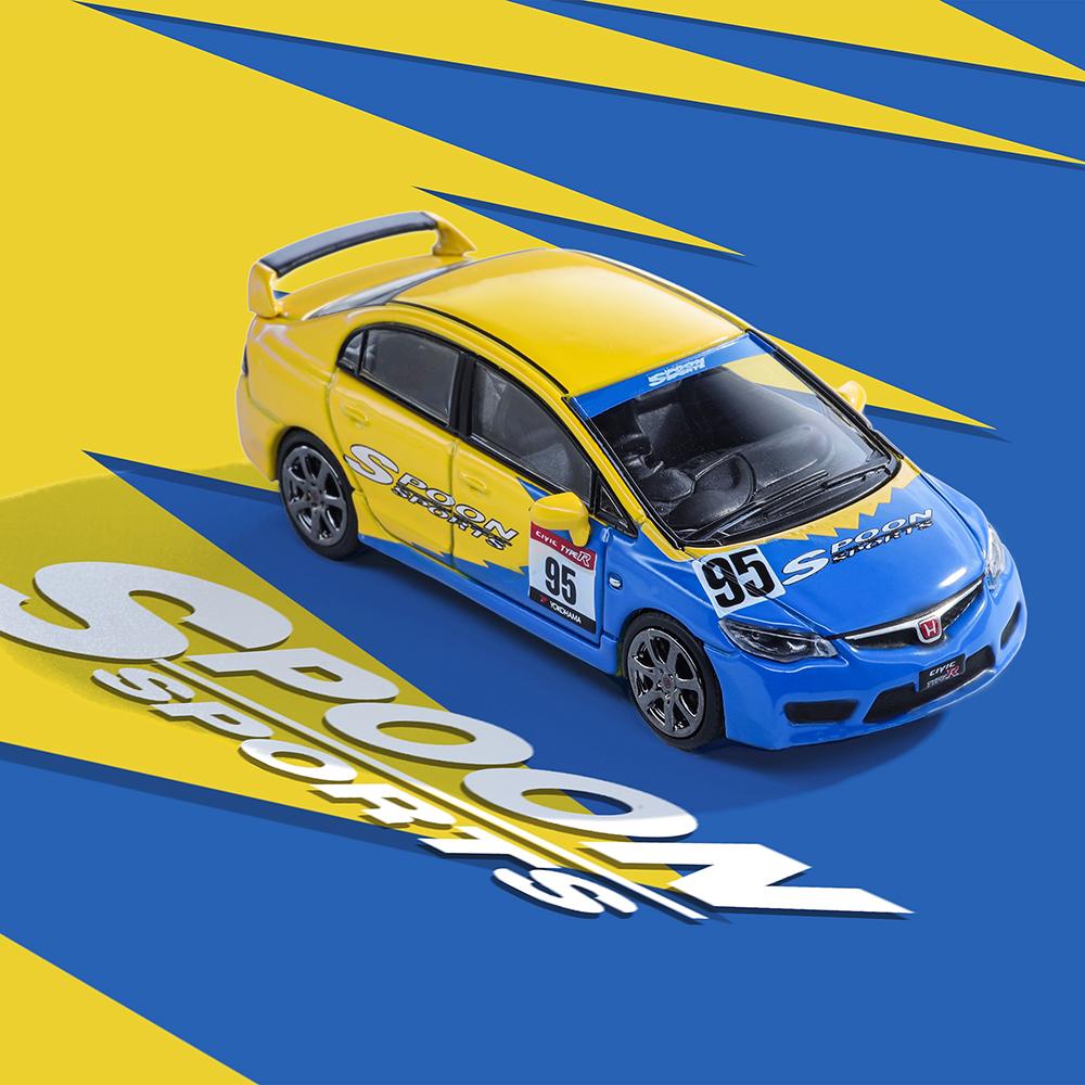 DCT 1/64 FD2 Model 8th Generation Honda Civic Type R Car Alloy Motor Vehicle Diecast Metal Model Kids Xmas Gift Toys for Boys
