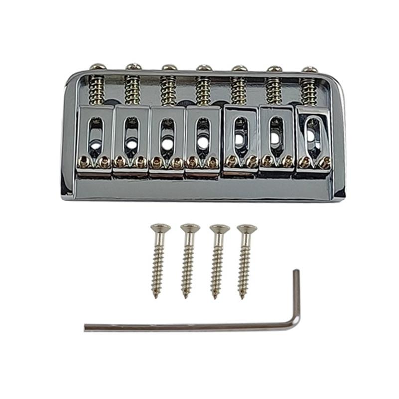 7 String Hard Tail Fixed Guitar Bridge with Screws & Wrench Top Load Tailpiece for Precisions Electric Instrument