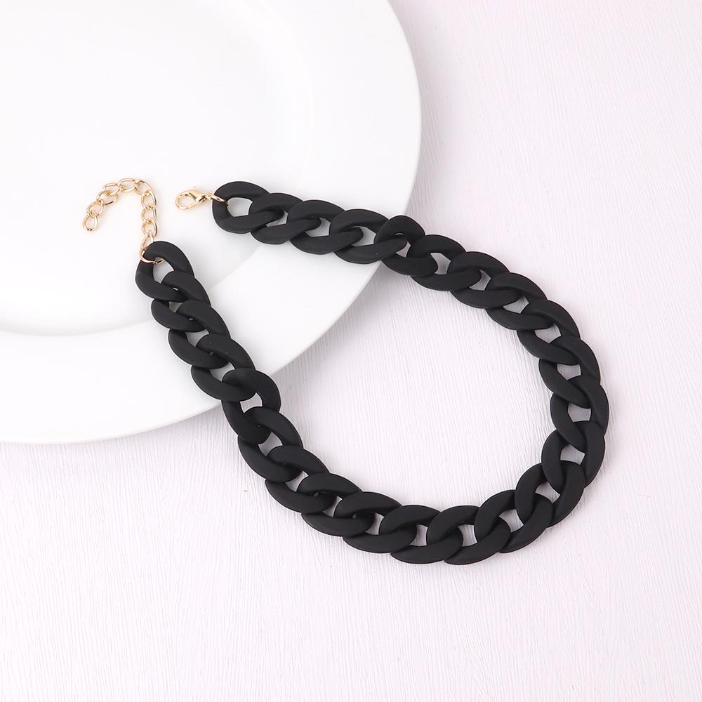 Statement Matte Colorful Chunky Acrylic Chain Necklace For Women Boho Resin Wide Chain Collar Choker Necklaces Pendant Jewelry