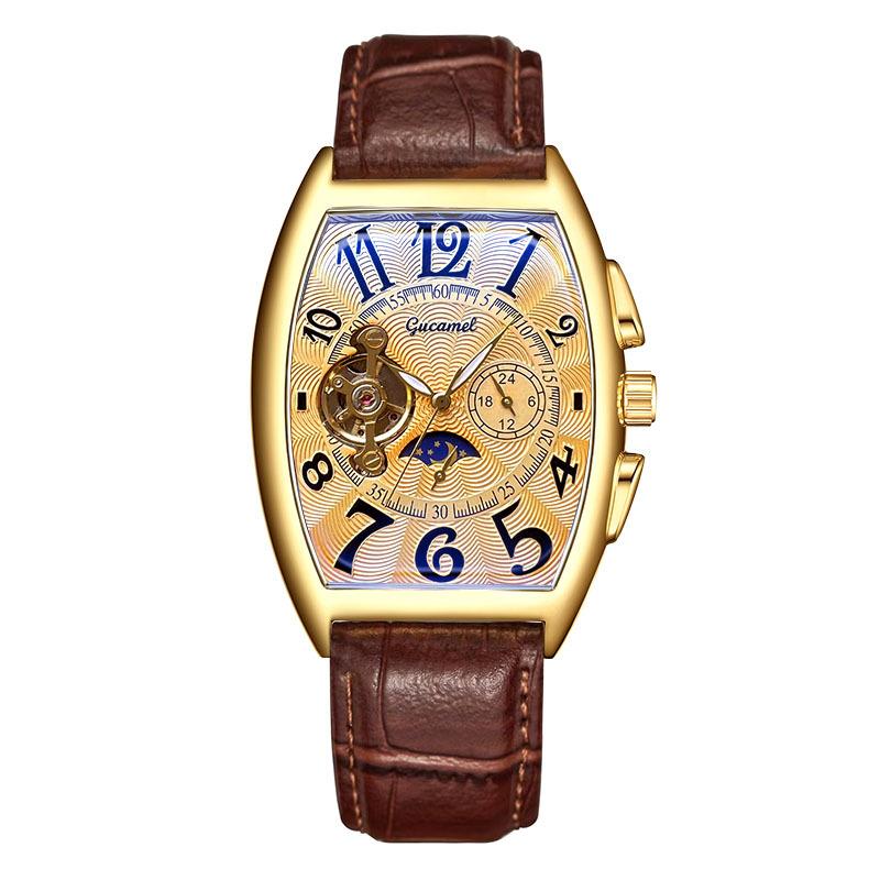 UTHAI M14 Fashionable Wine Barrel Men Watch Tourbillon Automatic Mechanical Watch Business Clock Giftwatches for Man