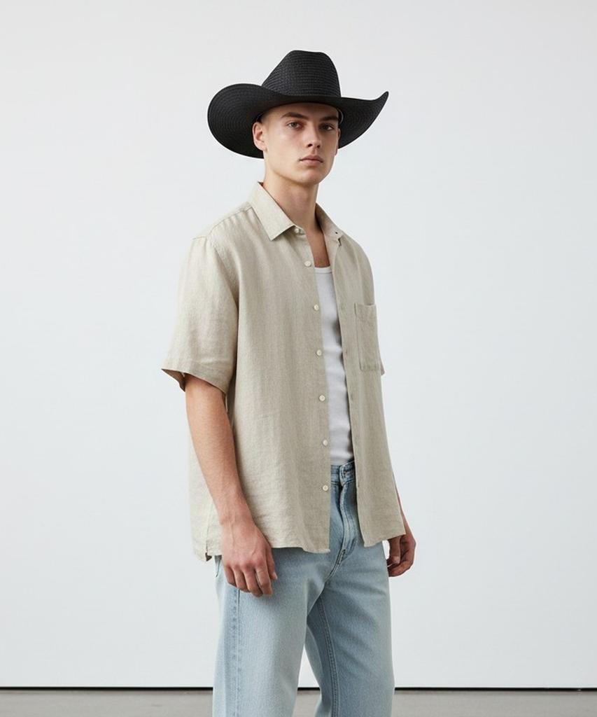 Yunibeosyeolkemiseuteuli Cowboy Black Summer Fedora Cowboy Hat