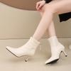 Nouveaux Bottines Automne Hiver 2026 Bout Pointu Polyvalentes Talons Aiguilles Bottines Mode Skinny Femme
