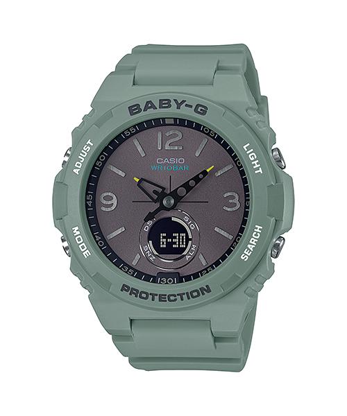 

Casio Men s Resin 100M Water Resistant Analog Shock Resistant Quartz Watch BGA-260-3A зелёный