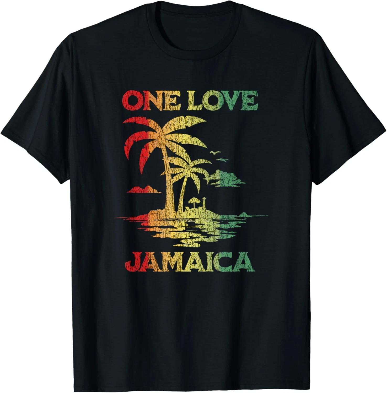 One Love Jamaica Gift Caribbean Vacation Reggae T shirt XL