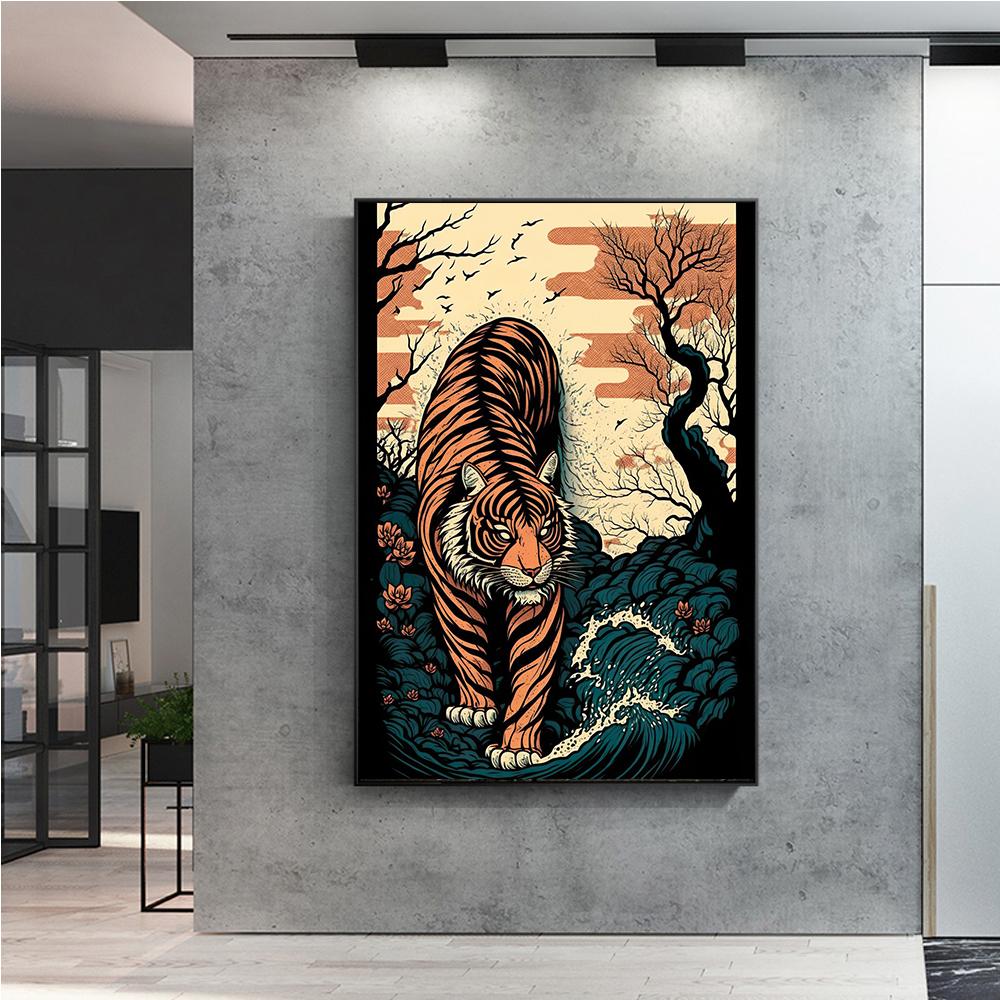 Asian Animals Zodiac Signs Japan China Prints Poster Canvas Painting Modern Wall Art Pictures for Living Room Bedroom Home Decor