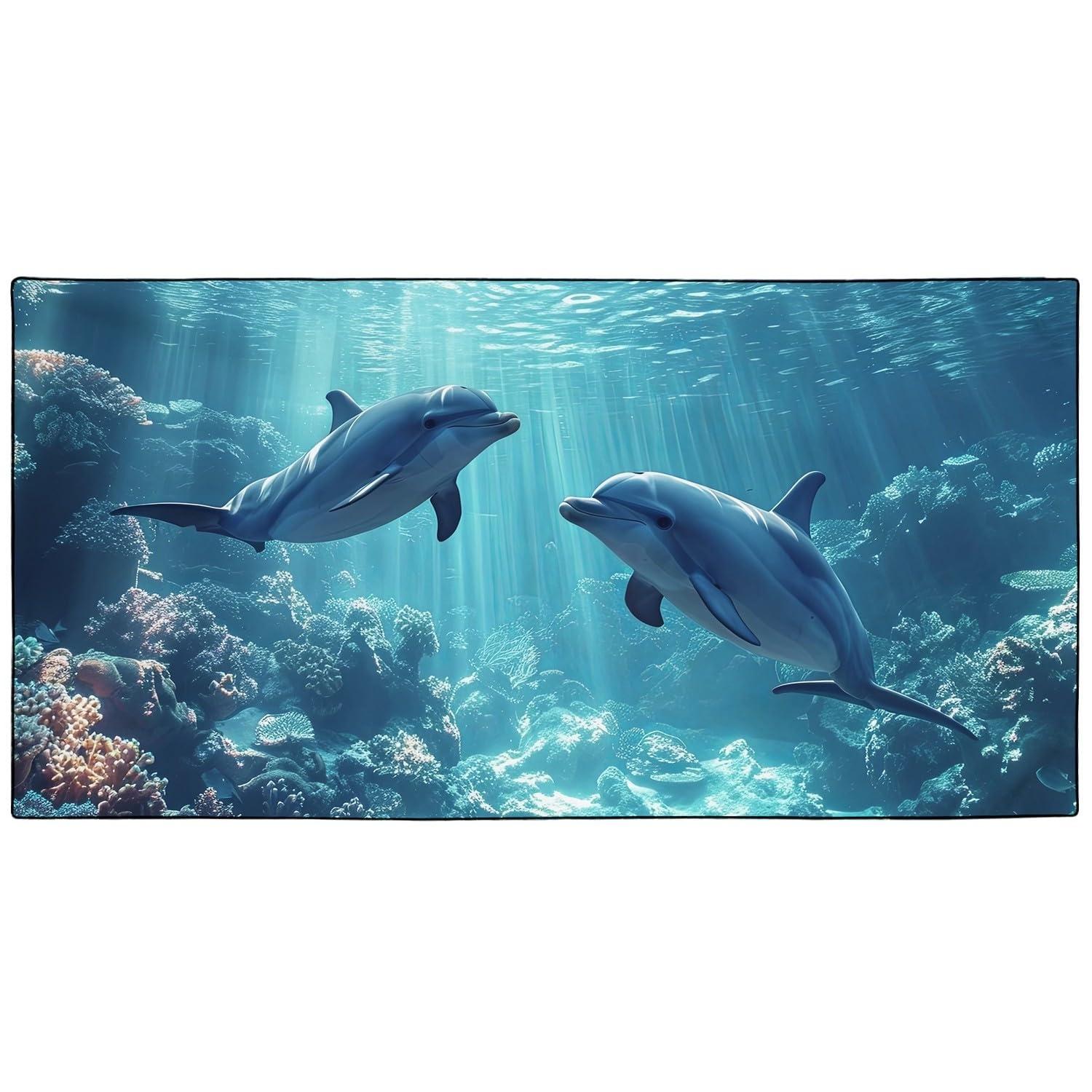 

Sea Dolphins Beach Towels for Adults 140x180 cm, Microfibre Quick Dry Towel for Travel Swimming Camping Sports W40*H60(CM)
